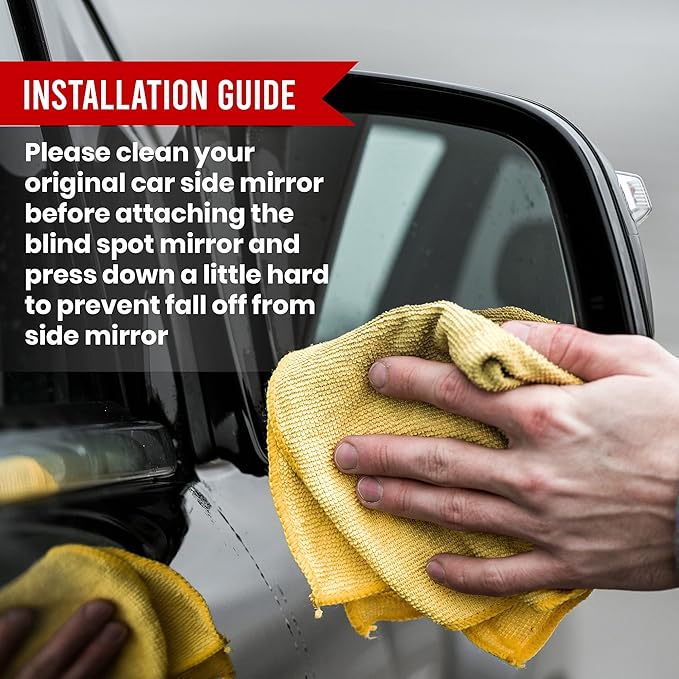 Performore 2 Pack of Blind Spot Car Mirrors, 2 Inch Round HD Glass Convex Rear View Wide Angle Side Mirror Blindspot with Self Adhesive Back for Universal Vehicles