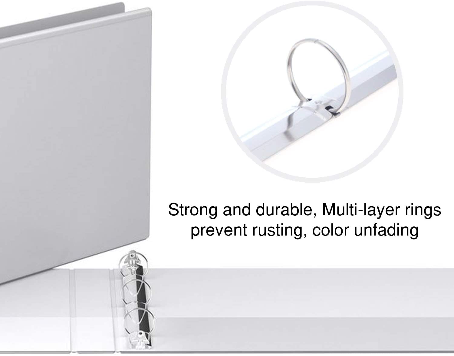 Landscape View Binder, White, 2 inch Round Ring