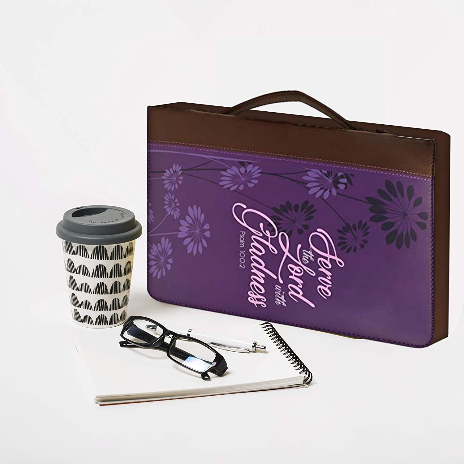 Women's Bible Cover , “Serve The Lord with Gladness- Psalm 100:2"