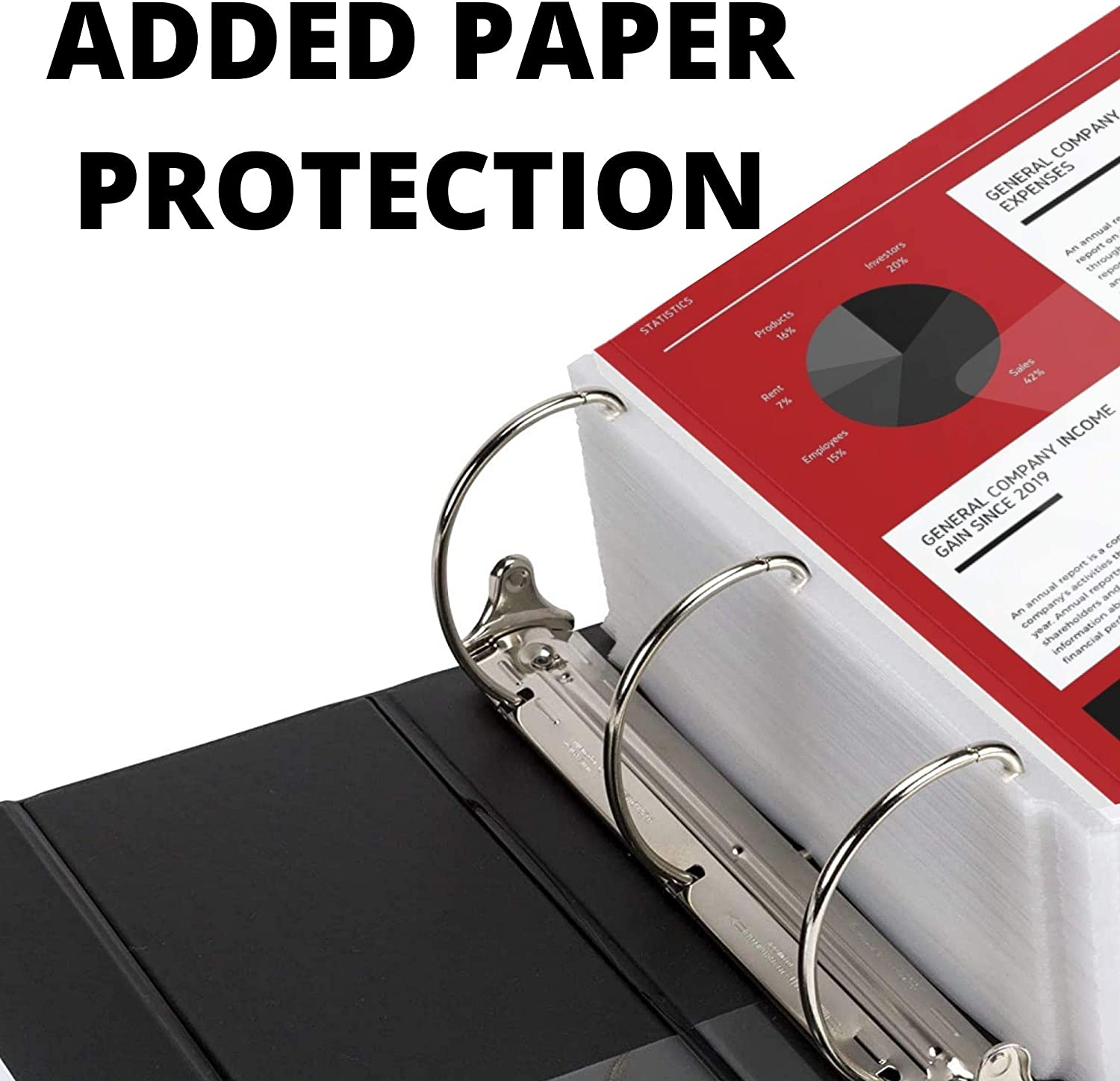 3 Ring Binder, Professional D Ring 5 Inch Binder, Clear View, With Pockets, Black - 2 Pack