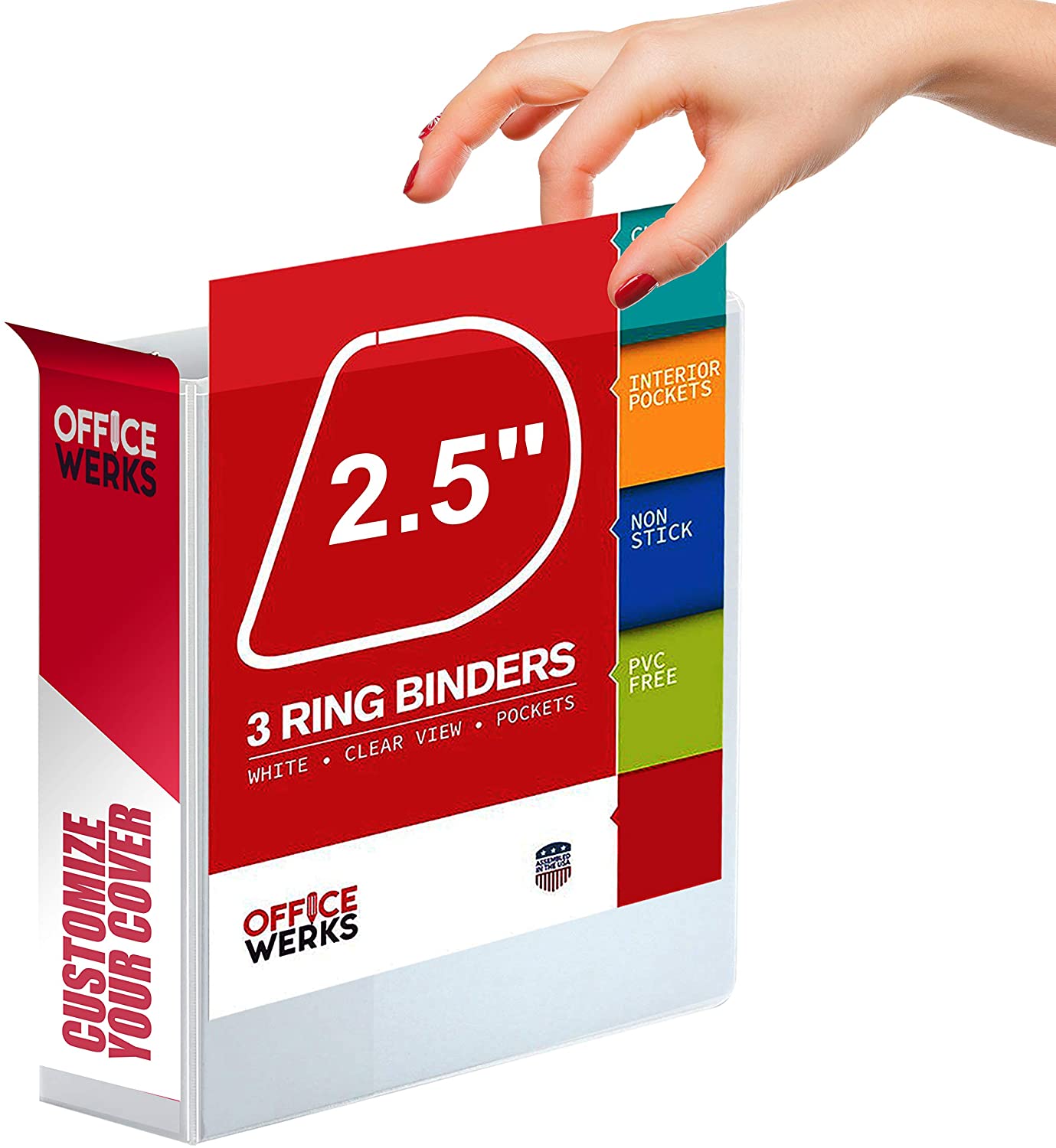 2.5 Inch 3 Angle D Ring Binder #Color_White