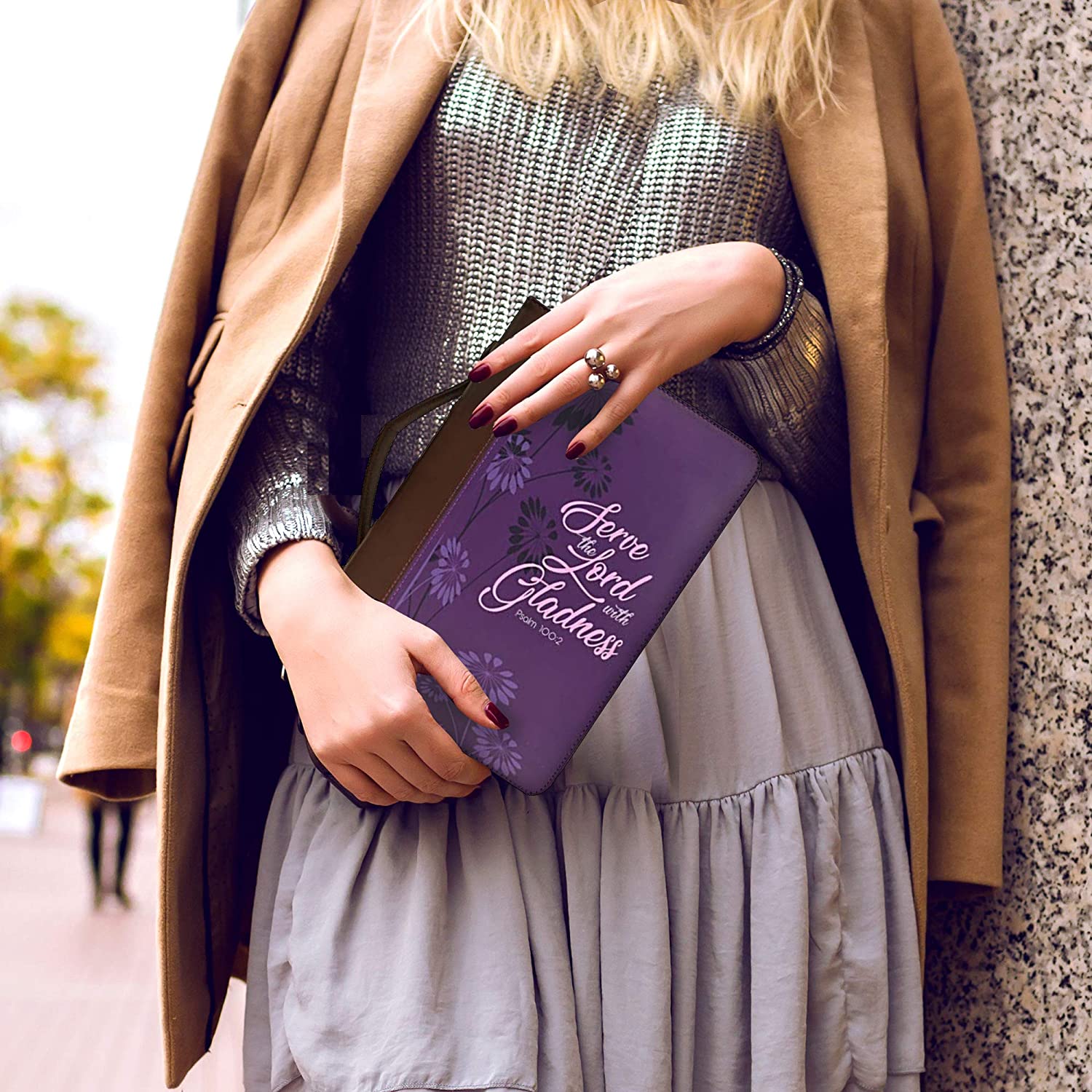 Women's Bible Cover , “Serve The Lord with Gladness- Psalm 100:2"