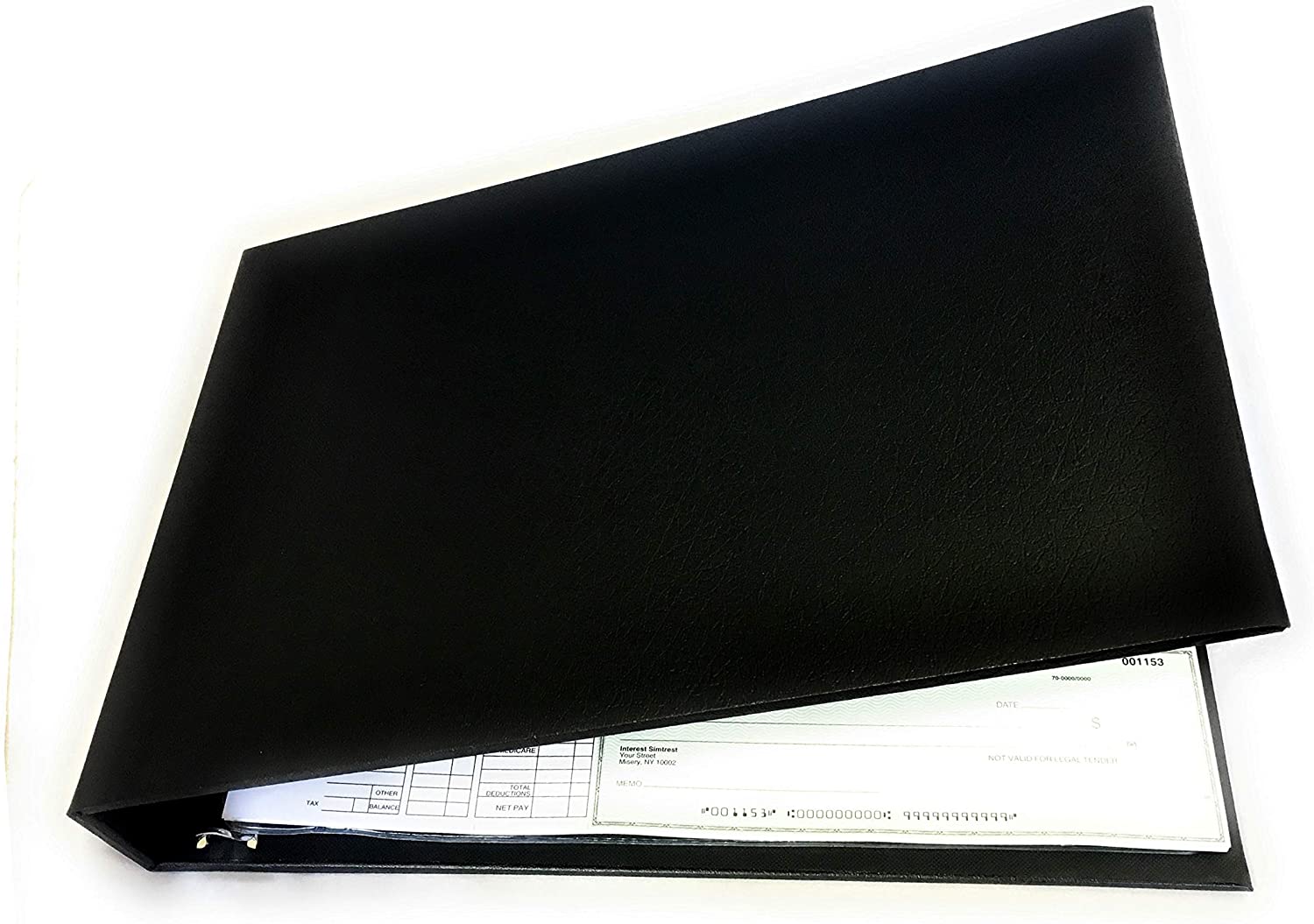 Officewerks Premium Check Binder | 7 Ring w/Zip Pouch and Calendar - 600 Checks Capacity for 9" x 13" Sheets