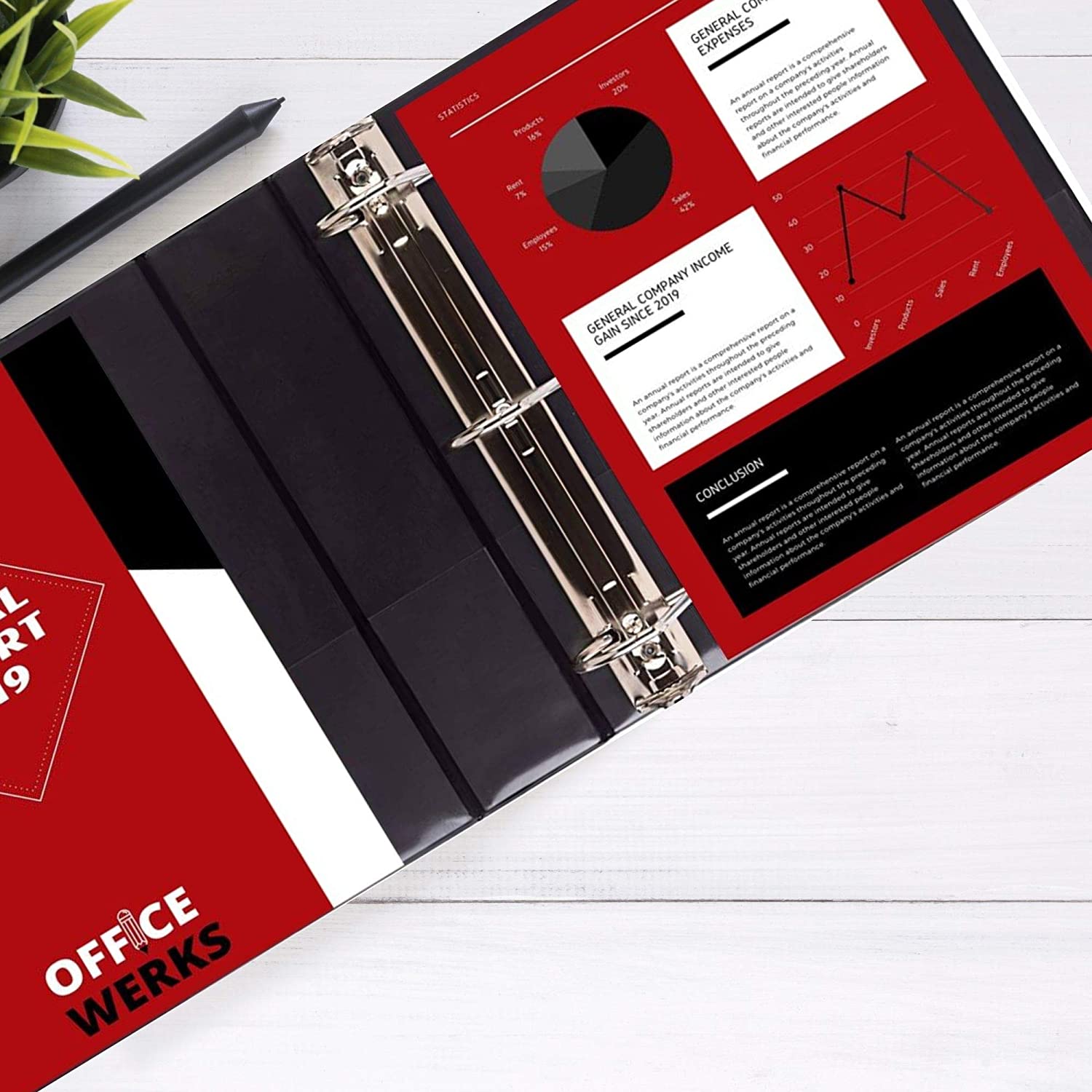 3 Ring Binder, Professional D Ring 5 Inch Binder, Clear View, With Pockets, Black - 2 Pack