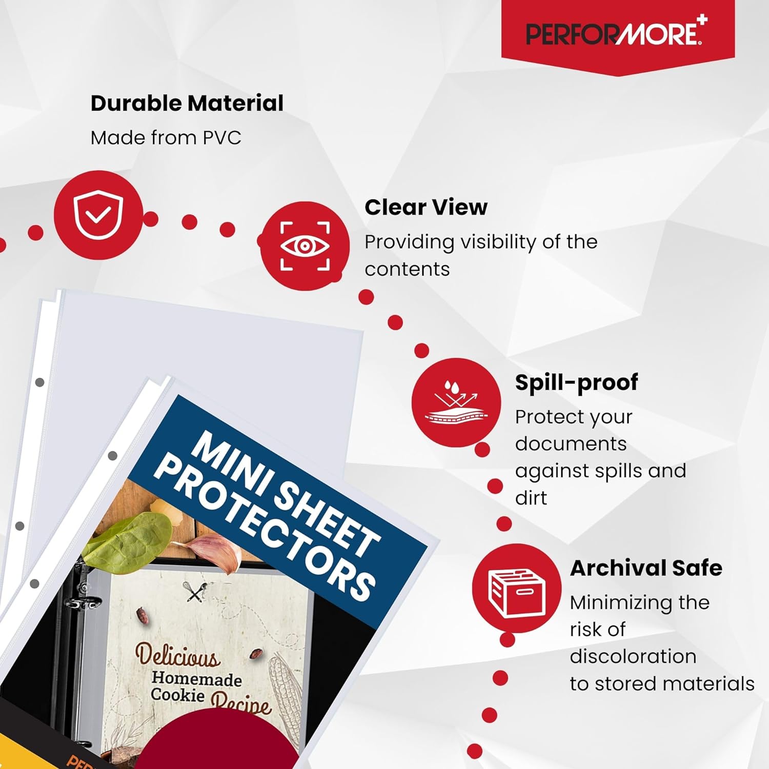 Heavyweight Clear Mini Sheet Protectors, 5.5" x 8.5", Top Load, Reinforced Holes, Acid-Free/Archival Safe