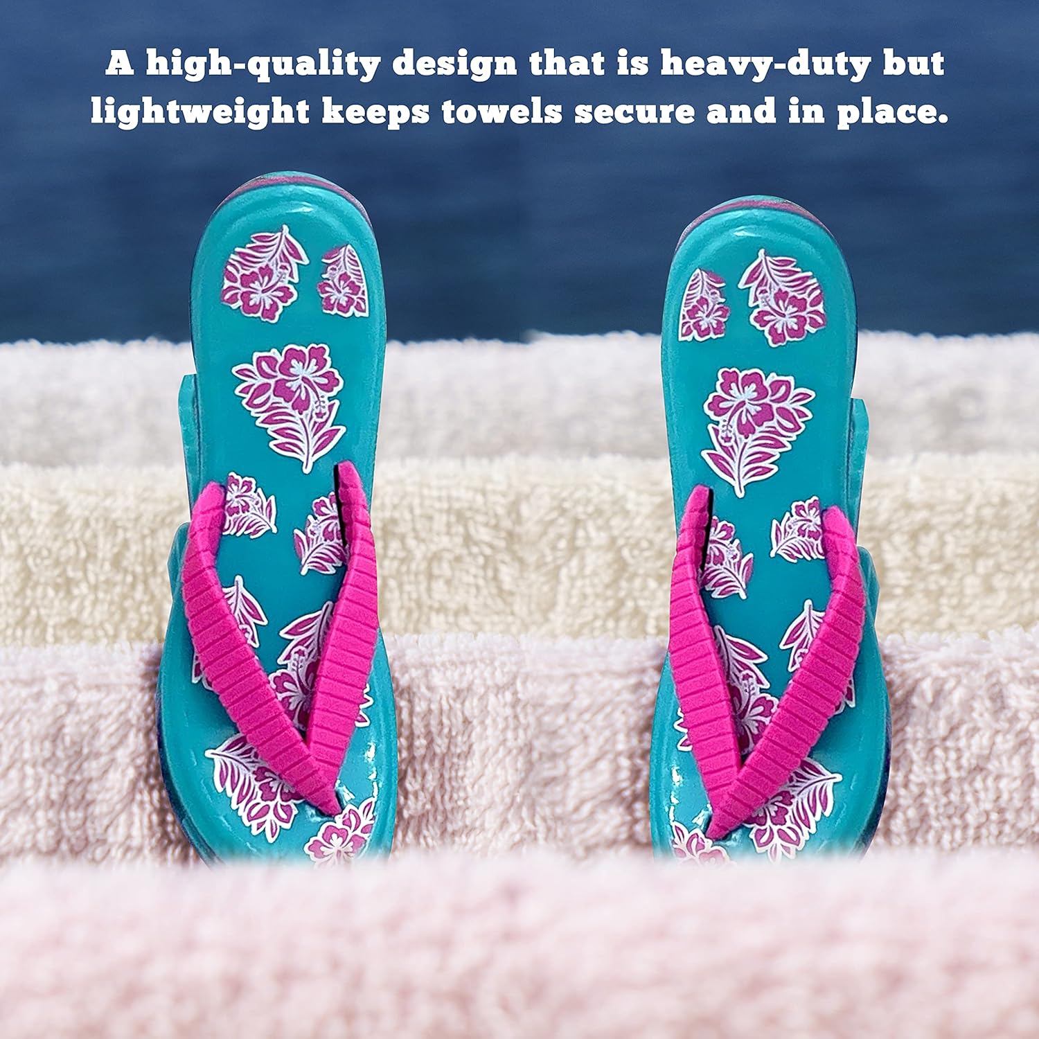 Flip Flop Beach Towel Clips, 2-Pack