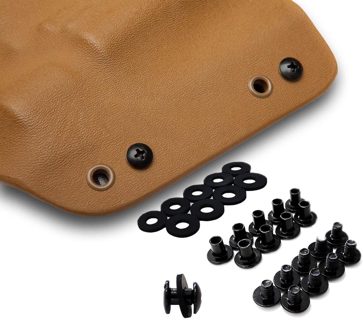 Grizzly Black Chicago Screws For Leather/Kydex Gun Holsters/Clips and Knife Sheaths 1/4 Inch - 50 Pack